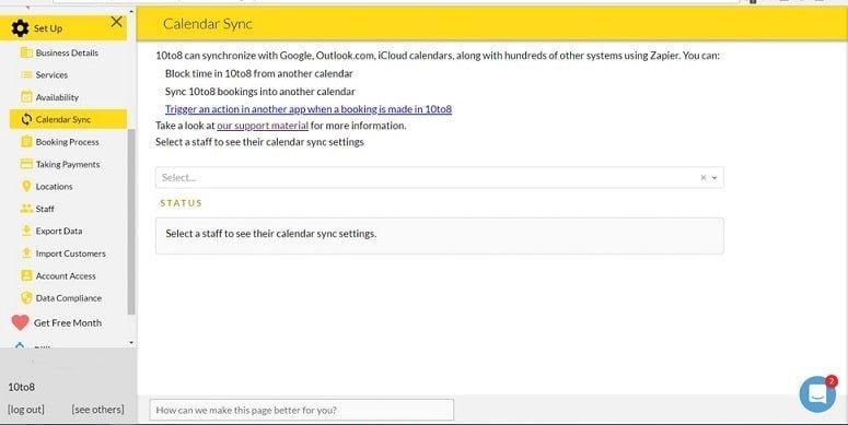 10to8 Calendar Sync