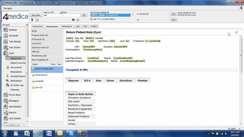 4Medica EHR Return note