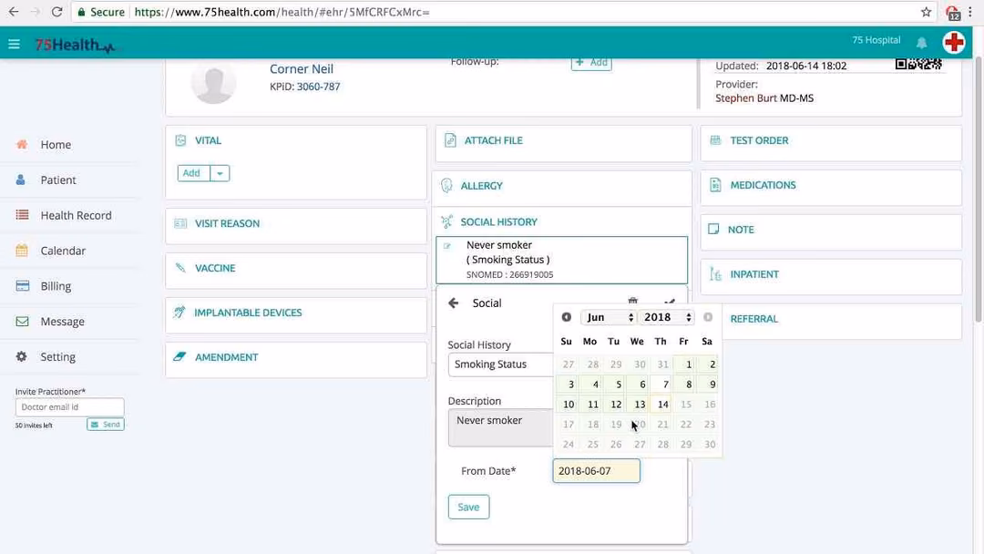 75health Dashboard