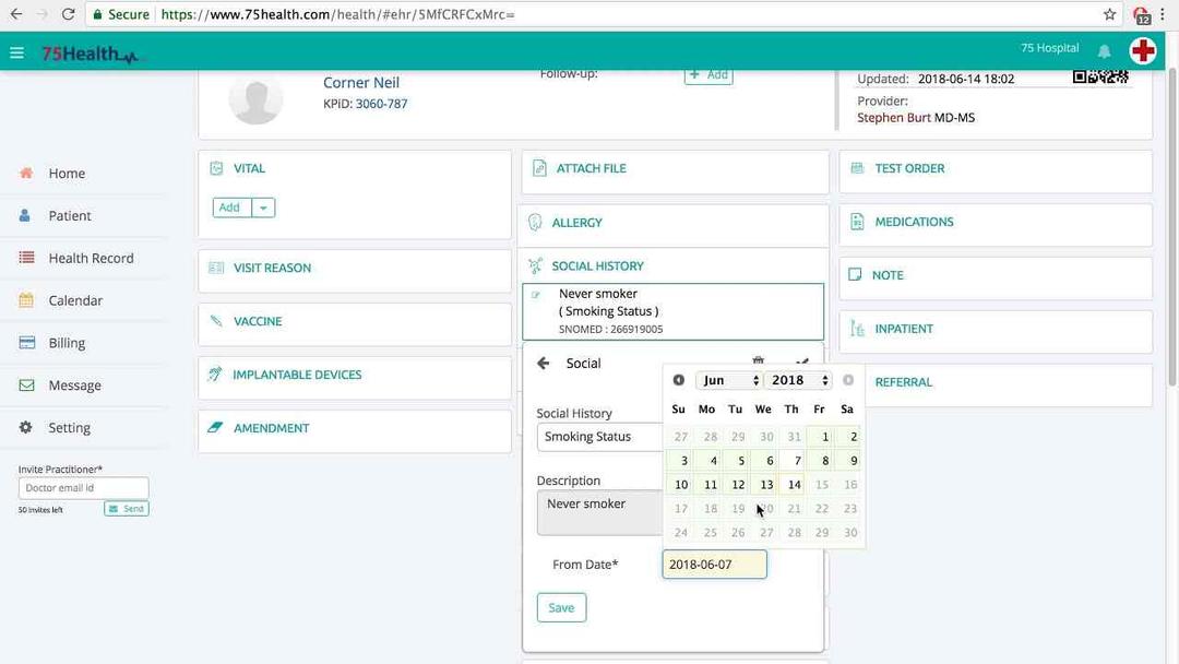 75health Dashboard