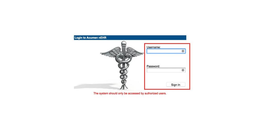 Acumen Login Page
