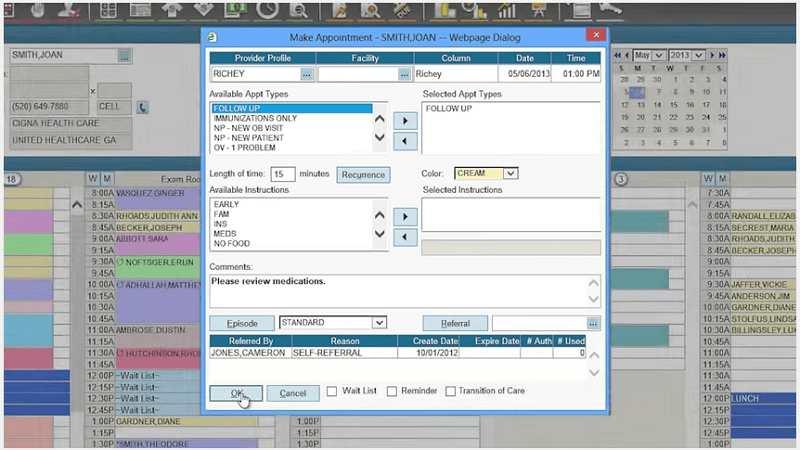 AdvancedMD EHR Make Appointment