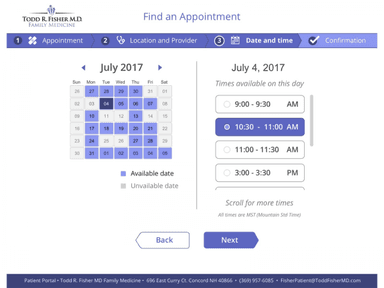 AdvancedMD Online Scheduling