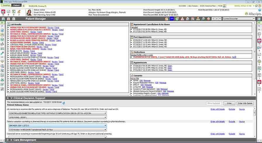 Sunrise EMR Lab results