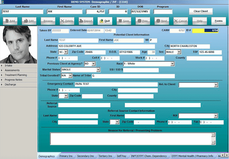 Celerity EHR Patient demographics