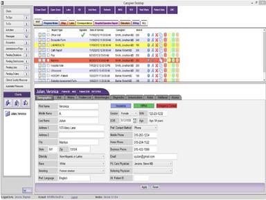 CaregiverDesktop EHR Plan visitations