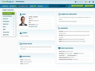 ChiroFusion EHR Clinical Dashboard