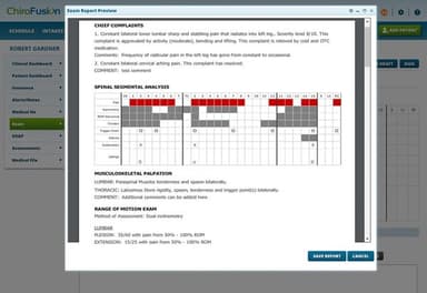 ChiroFusion EHR Exam Report