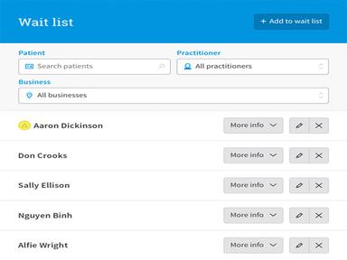 Cliniko waiting list