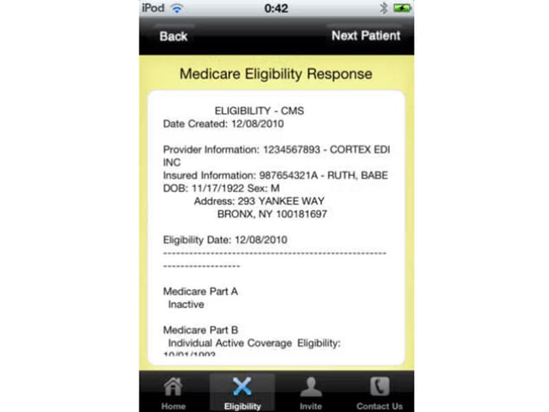 Cortex EDI Medicare Eligibility Response