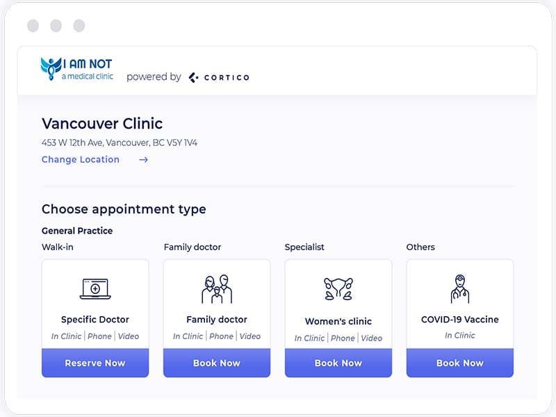 CORTICO Appointment type