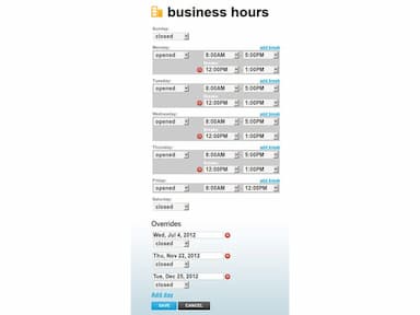 DocMeIn Customizable hours