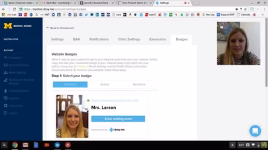 Doxy.me EMRBadge settings