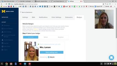 Doxy.me EMRBadge settings