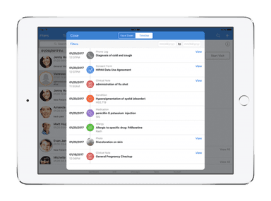DrChrono EHR Patient timeline