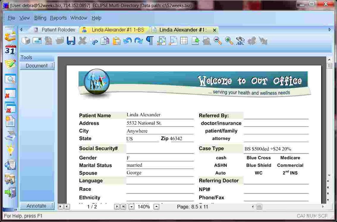 ECLIPSE Patient entry