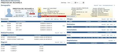 Harris Experior Medical record history