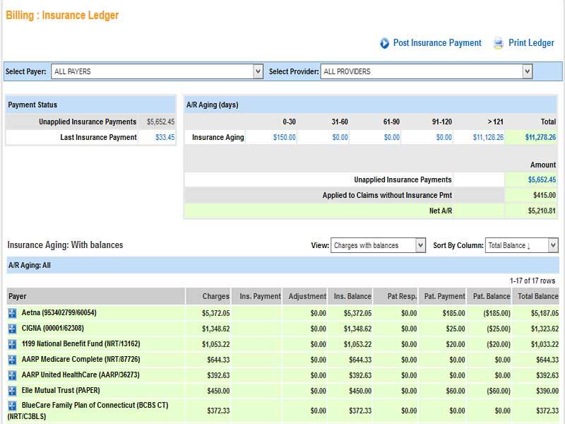 InTouch EMR Insurance Ledger