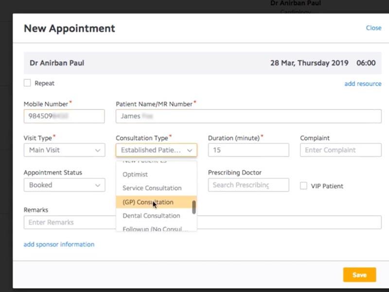 Insta Software New Appointment
