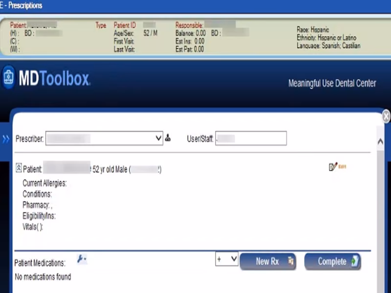 MDToolbox-Rx Patient Profile