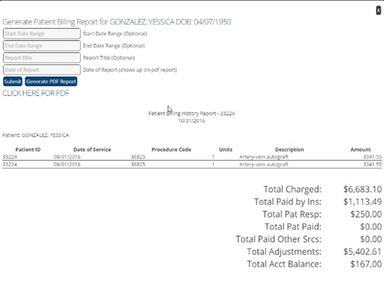 Mahler Health Generate Patient Billing Report