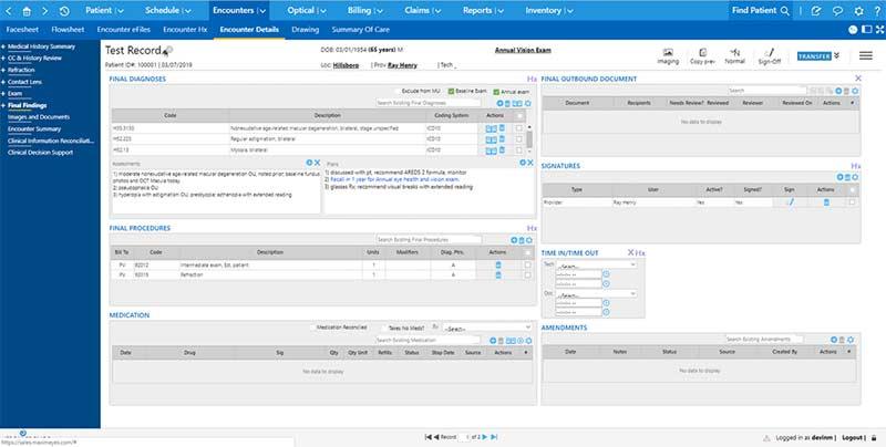 MaximEyes EHR Software