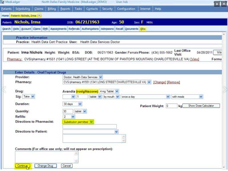 MedLedger E Prescribing