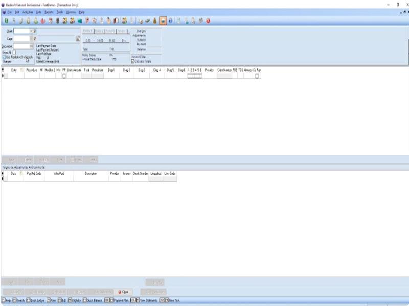 Medisoft Software - Transaction Entry Screen