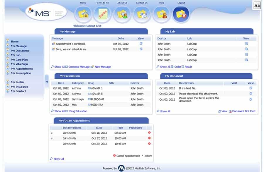 Meditab - Dashboard