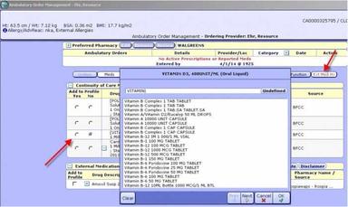 Meditech EHR Medication reconciliation