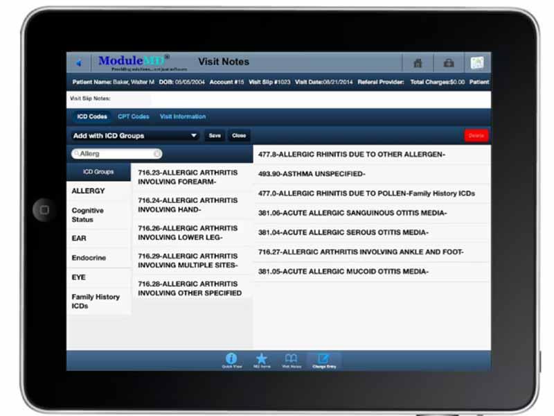 ModuleMD iPad Visit Interface