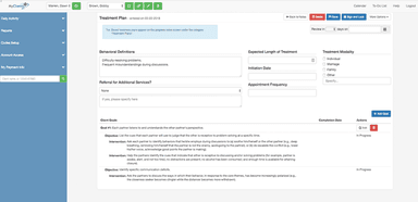 MyClientsPlus Treatment Plan