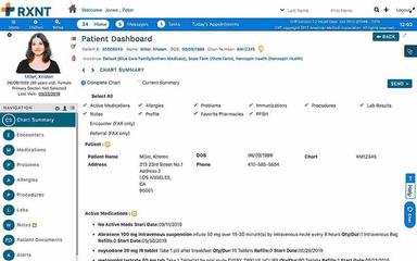 RXNT Patient dashboard