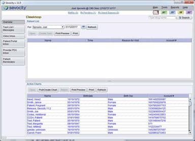 Sevocity Patient overview