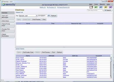 Sevocity Patient overview