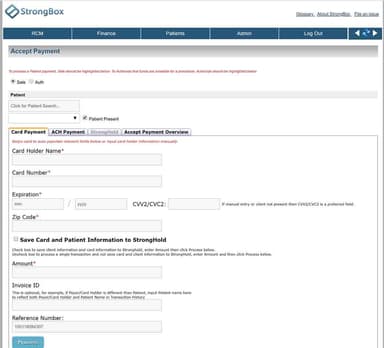 StrongBox Accept payments