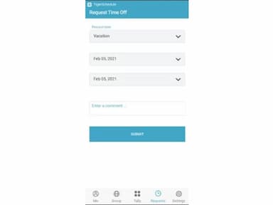 TigerConnect Physician Scheduling requests time off