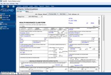 TotalMD Claim information
