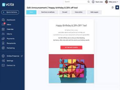 vcita Software - Edit Announcements