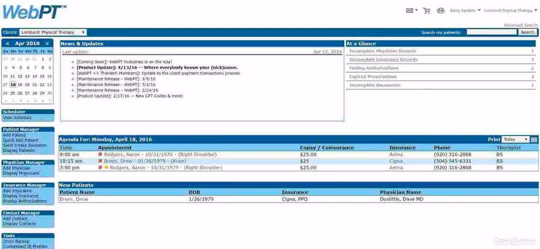 WebPT Homepage