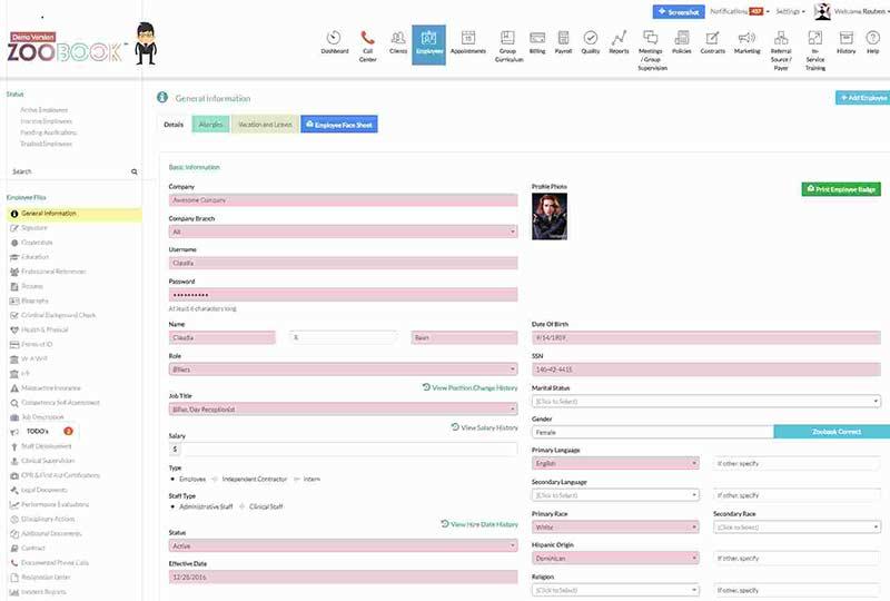 ZooBook EHR Software