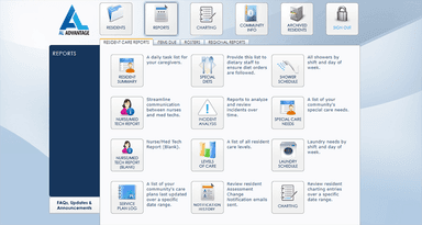 AL Advantage Resident care reports