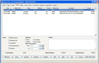 AltaPoint Patient ledger