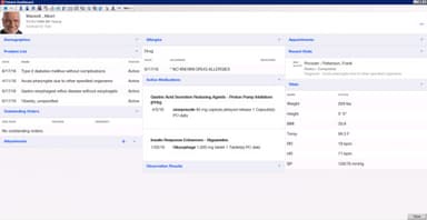 Aprima EMR Patient dashboard