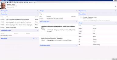 Aprima EMR Patient dashboard