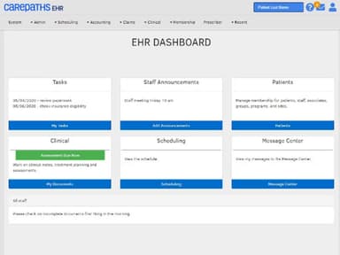 CarePaths EHR Dashboard