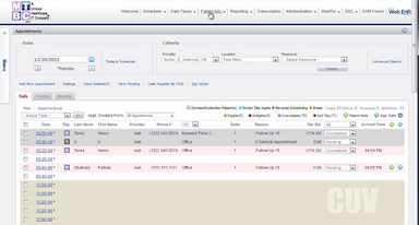 ChartsPro EHR Appointments