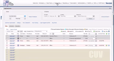 ChartsPro EHR Appointments