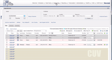 ChartsPro EHR Appointments