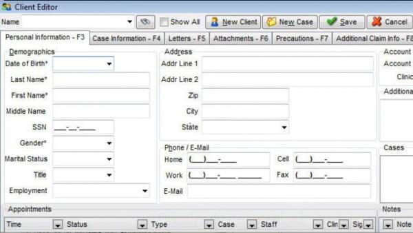 Clinicient Insight EMR Enter patient details